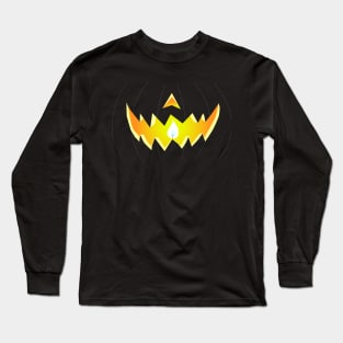 Jack O Lantern Pumpkin Face Mask Jagged (Night) Long Sleeve T-Shirt